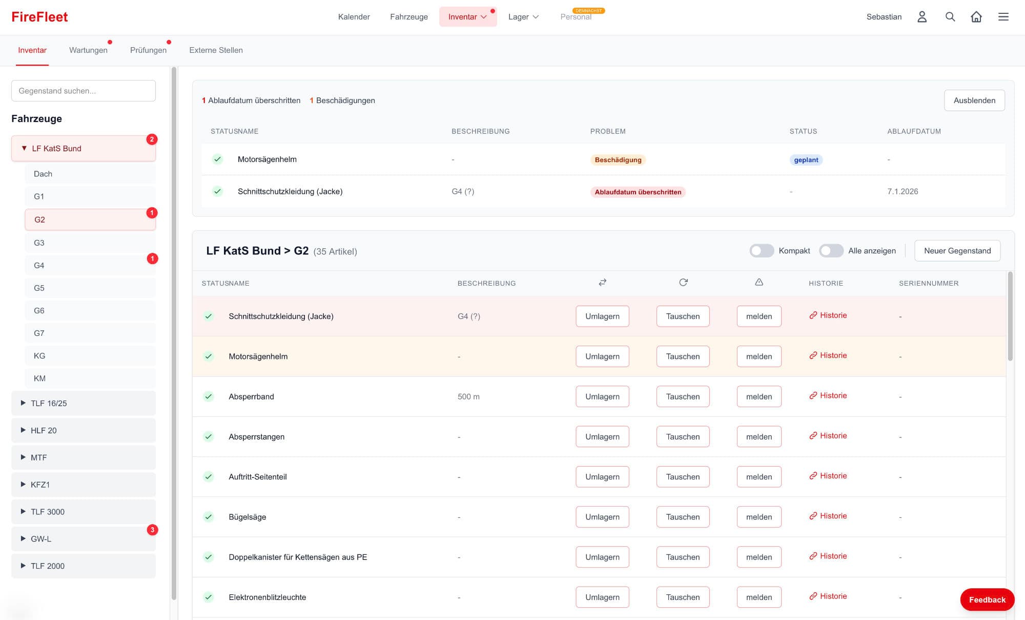FireFleet Inventarverwaltung